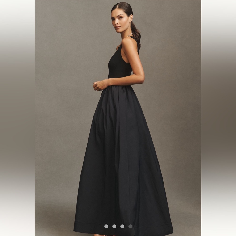 BHLDN Black Maxi Dress with Fitted Bodice